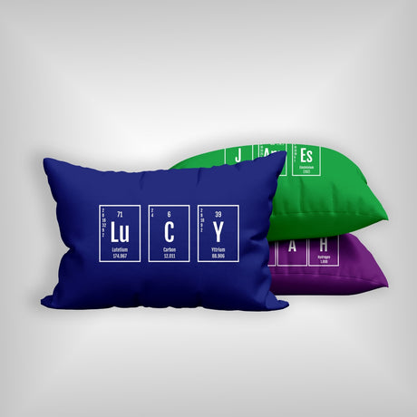 Personalised Name Science Chemical Periodic Table Printed Soft Pillowcase Pillow