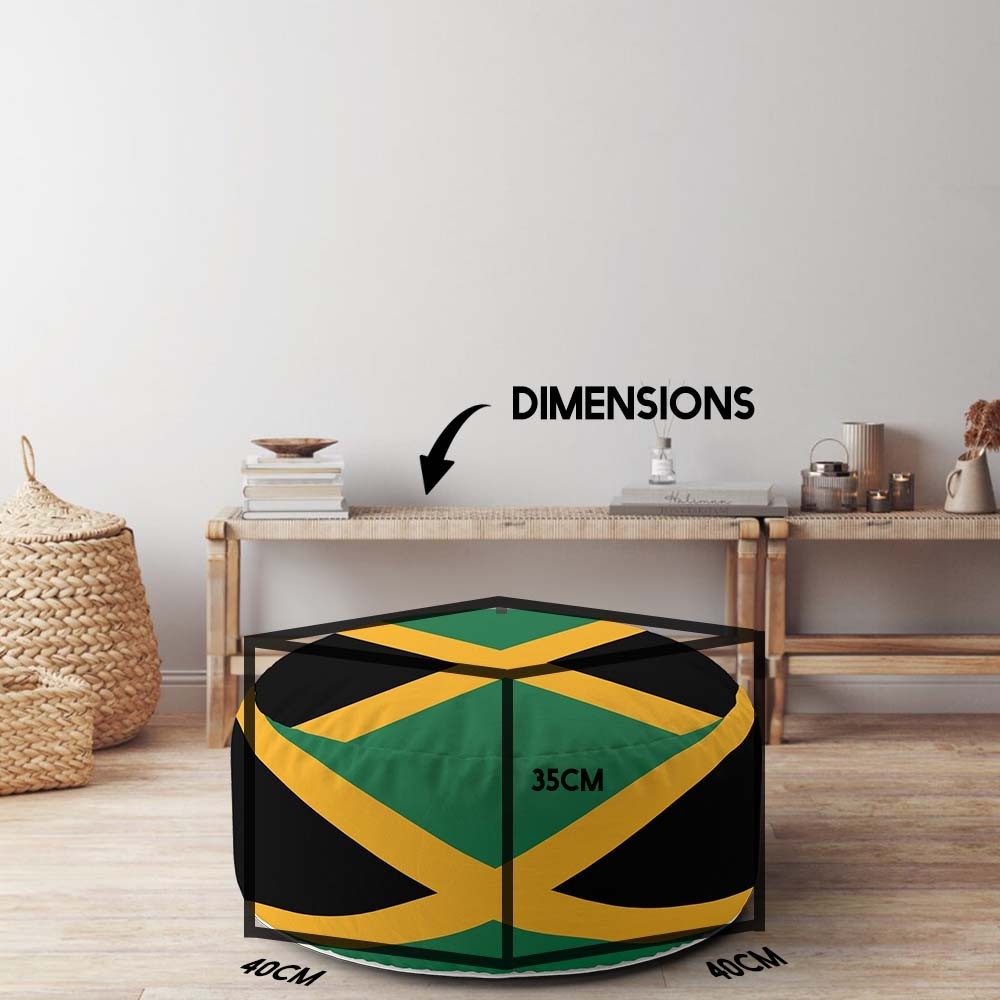 Jamaican Flag Design Custom - Ottoman Filled Pouffe Footrest Inc Washable Cover