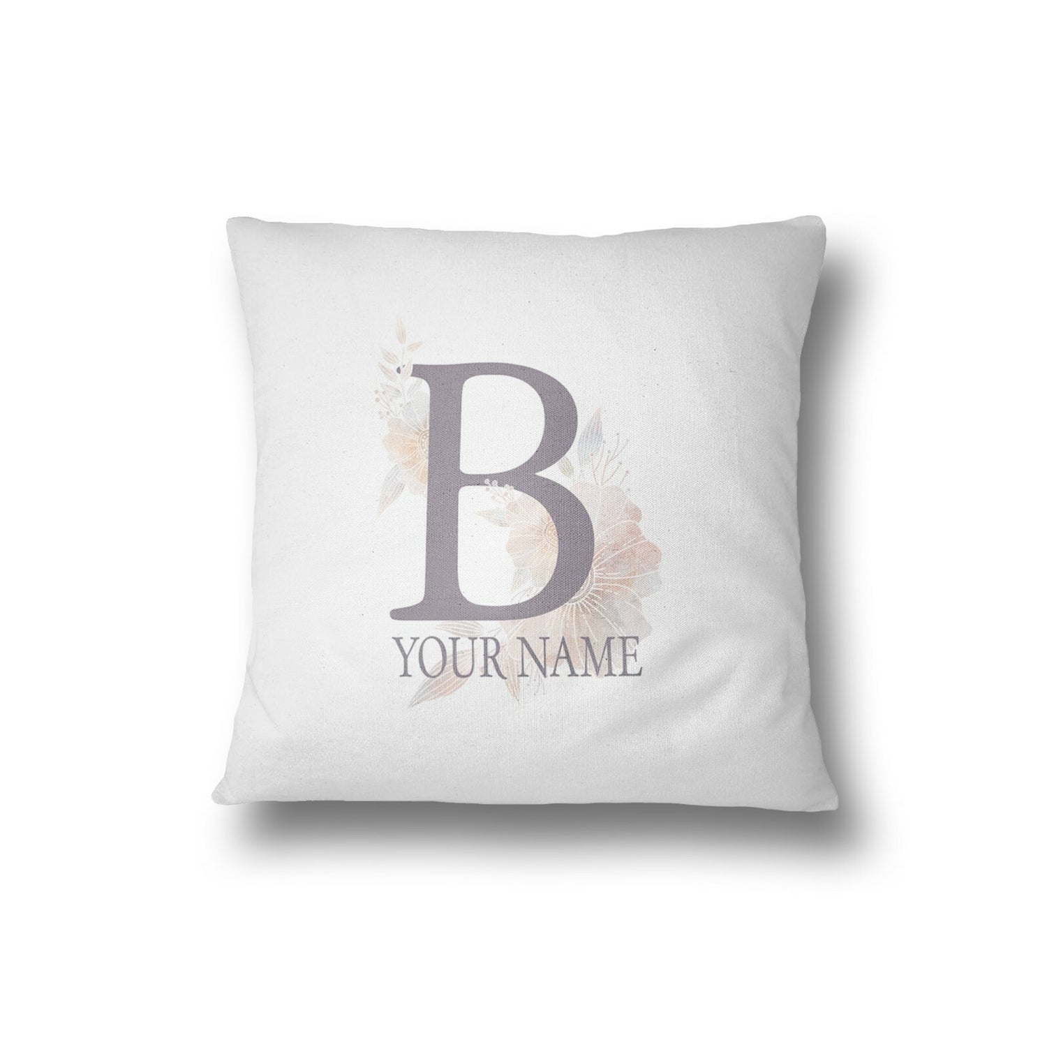 Personalised Misty Dusty Pastel Alphabet Floral Name Initial Letter Cushion