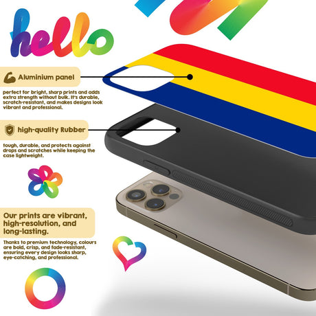Romania Flag Patriotic iPhone Case Printed Black TPU Cover Protector Custom Gift
