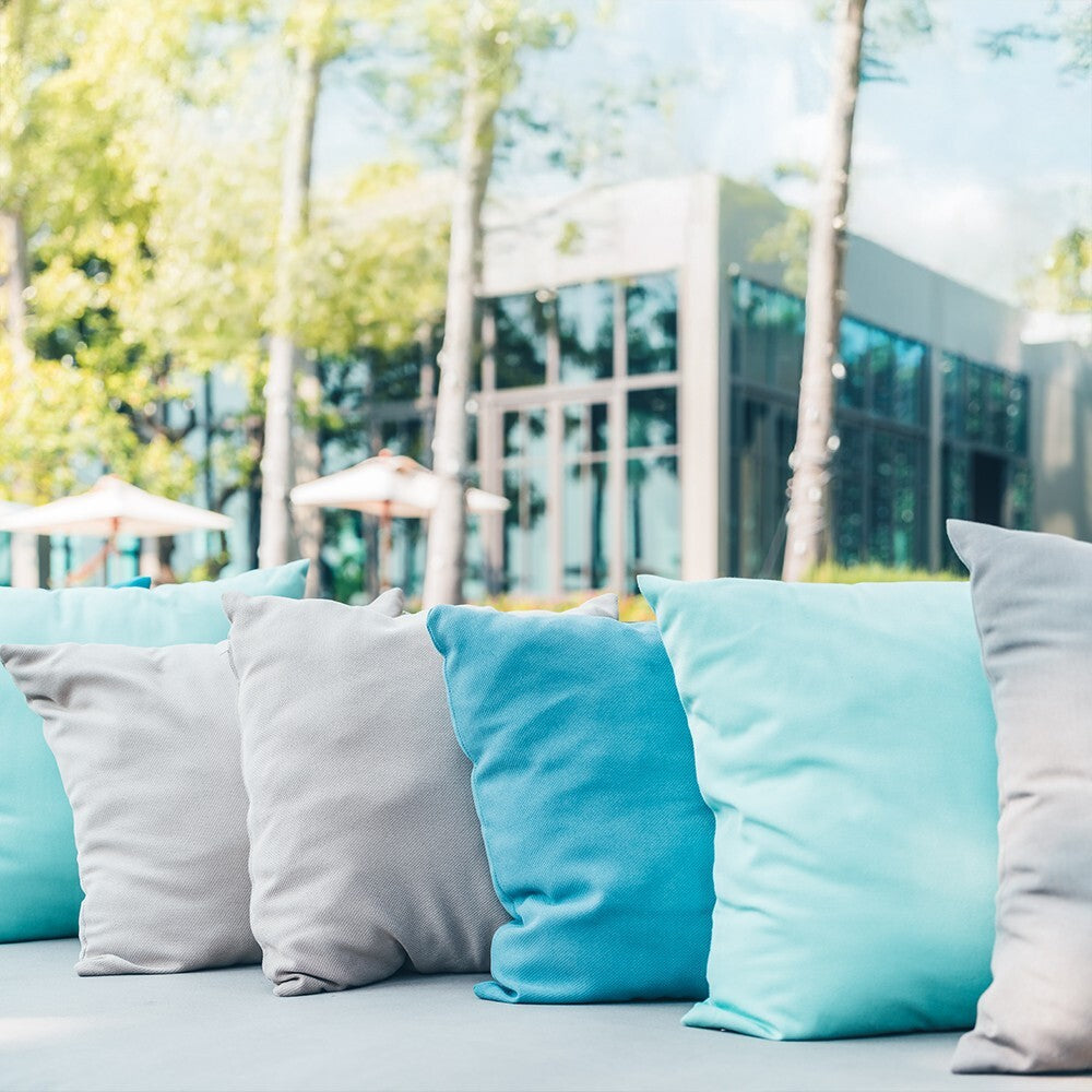 Custom Plain Choose Your Colour Outdoor Garden Cushion Square Filled Zip Close