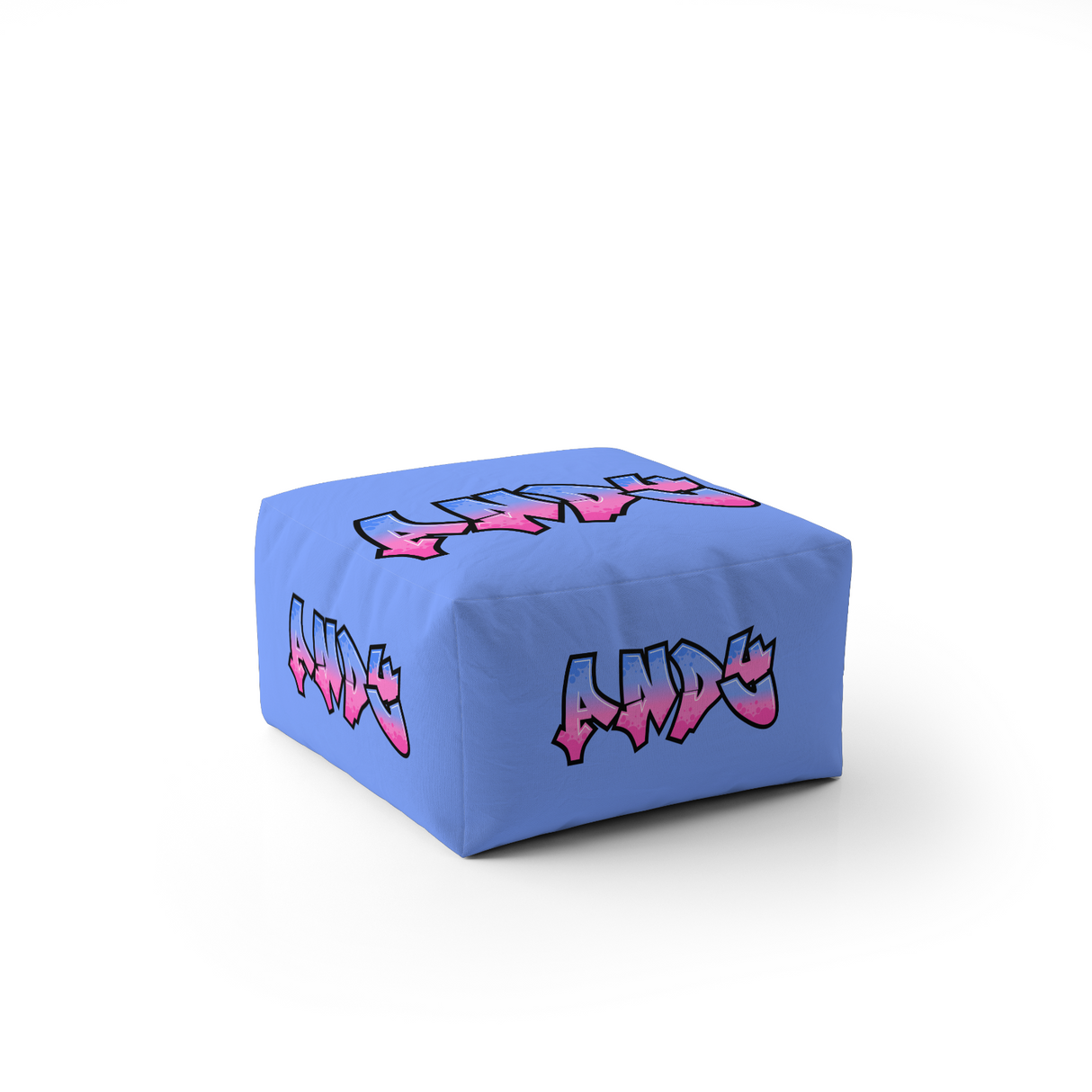 Personalised Any Name Urban Graffiti Font Ottoman Filled Pouffe Washable Cover