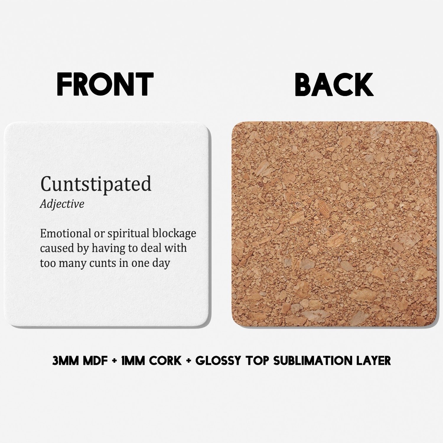 C*nstipated Rude Funny Cheeky Gift Coffee Tea Mug + Coaster Option For Him Her