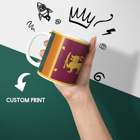 Sri Lanka Flag Design Coffee Tea Mug Cup Set Coaster Gift Him Her Custom Made