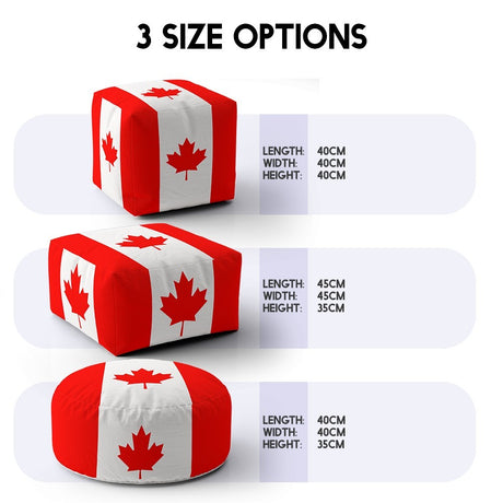 Canada Flag Canadian Ottoman Filled Pouffe Footrest Washable Cover Custom Gift