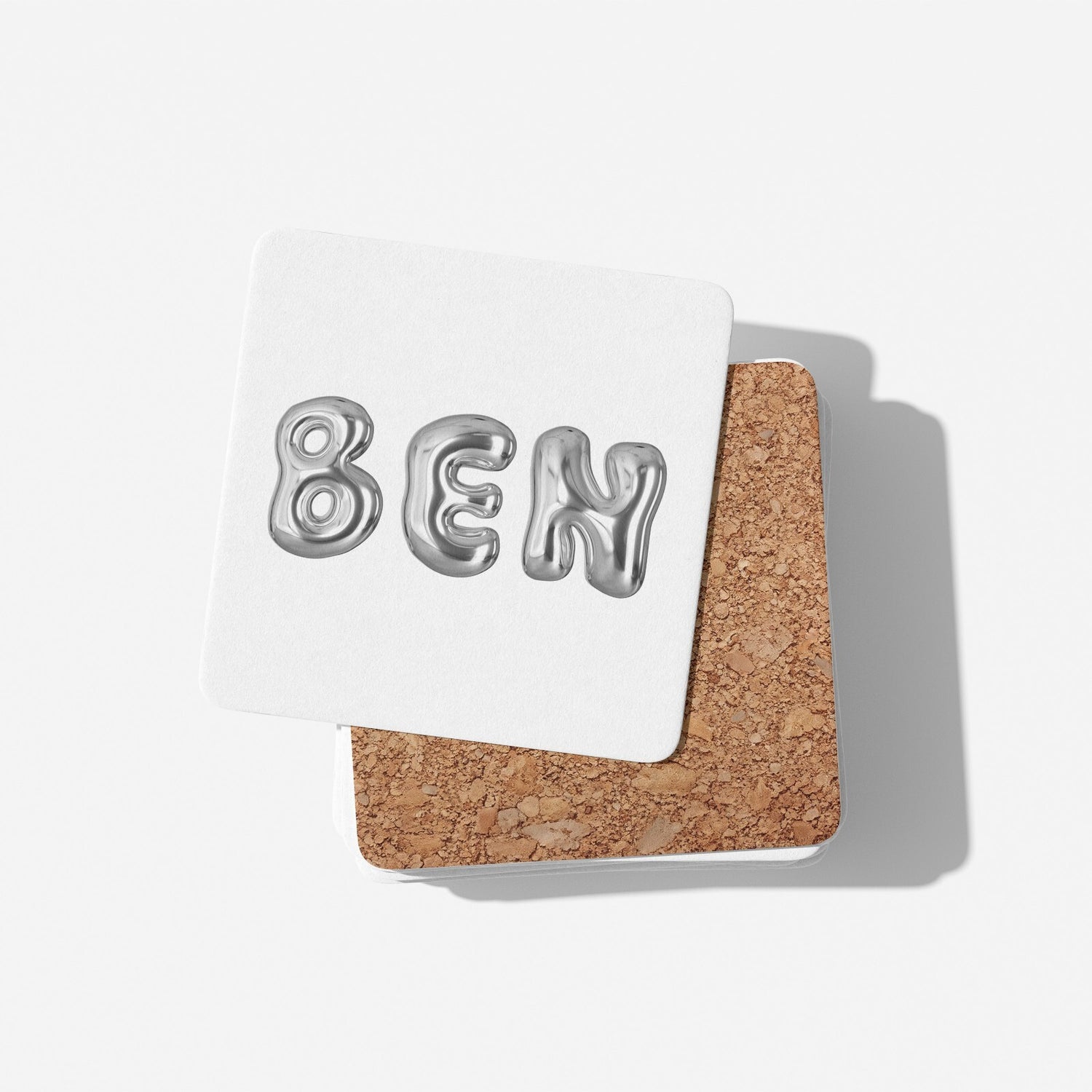 Personalised 3D Bubble Name Text Novelty Coffee Tea Mug Coaster Gift Him Her