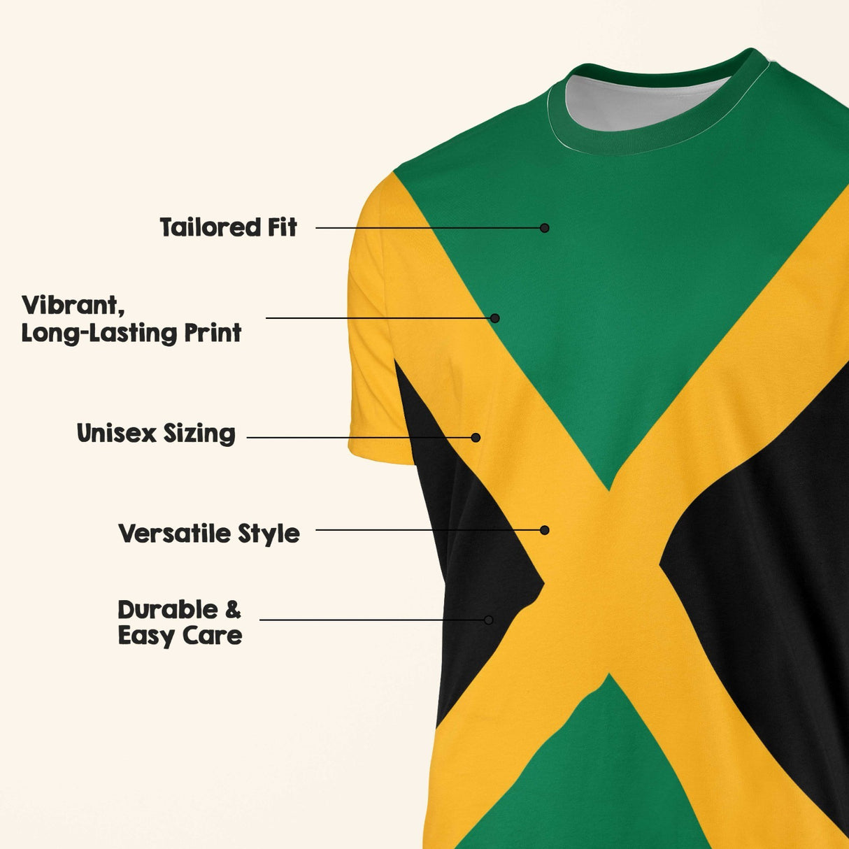 Jamaica Flag - Design Custom All-Over Printed Unisex T-Shirt Patriotic Tee Gift