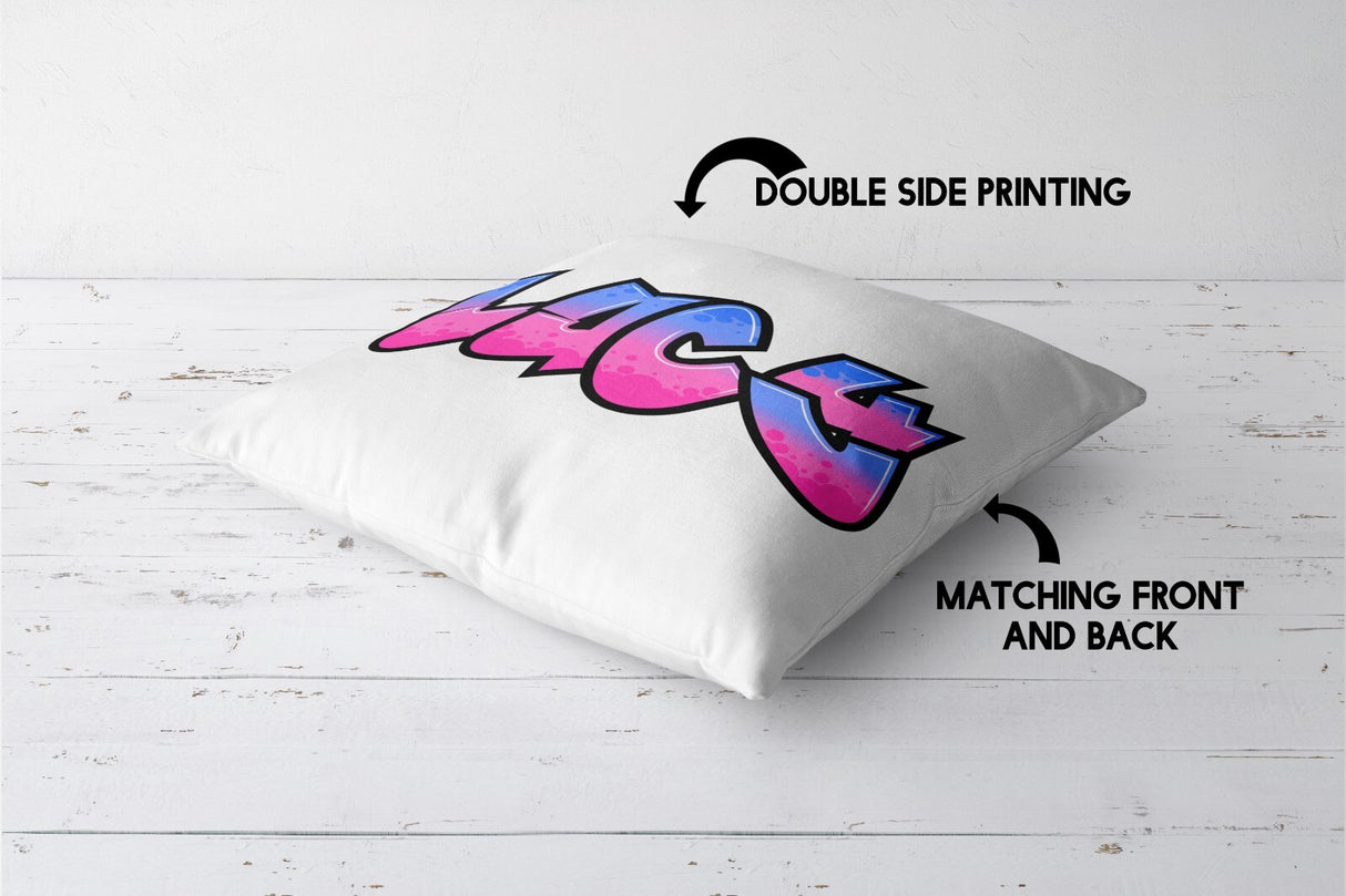 Personalised Any Name Urban Graffiti Soft Square Filled Cushion Throw Decor Gift