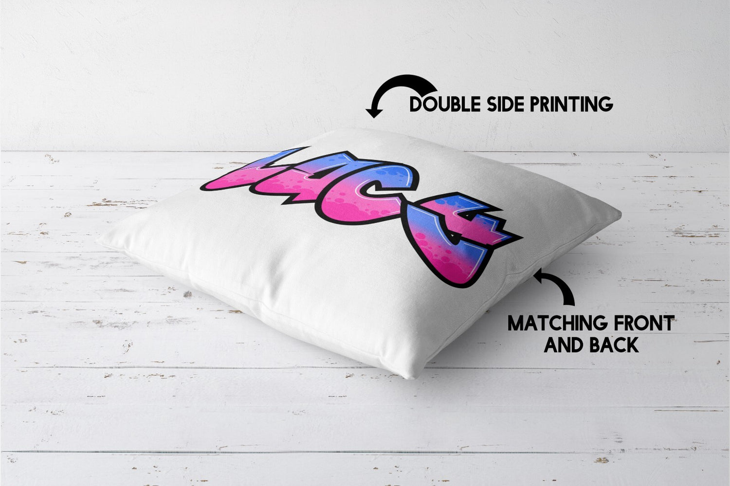 Personalised Any Name Urban Graffiti Soft Square Filled Cushion Throw Decor Gift