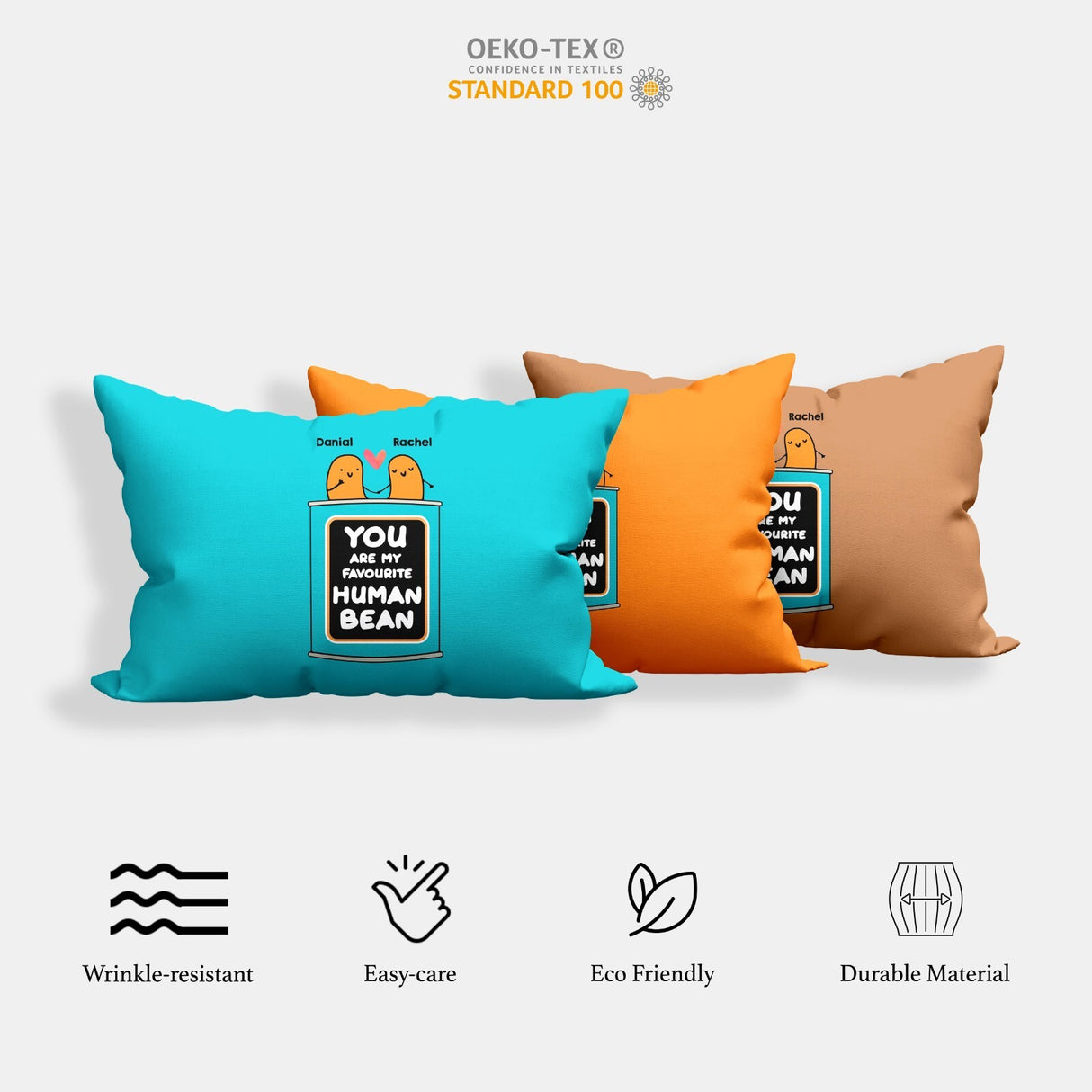 Personalised My Favourite Human Bean Name Single Bed Duvet Cover Set Pillowcase