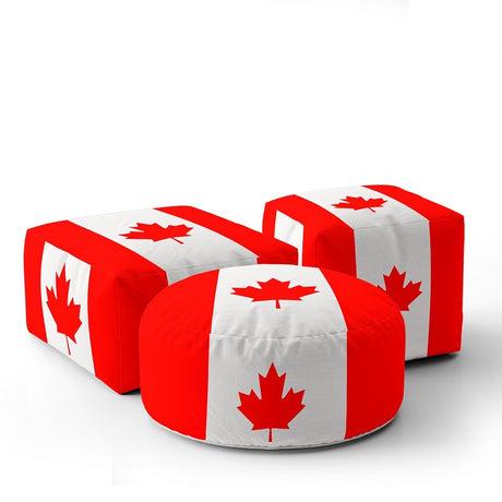 Canada Flag Canadian Ottoman Filled Pouffe Footrest Washable Cover Custom Gift