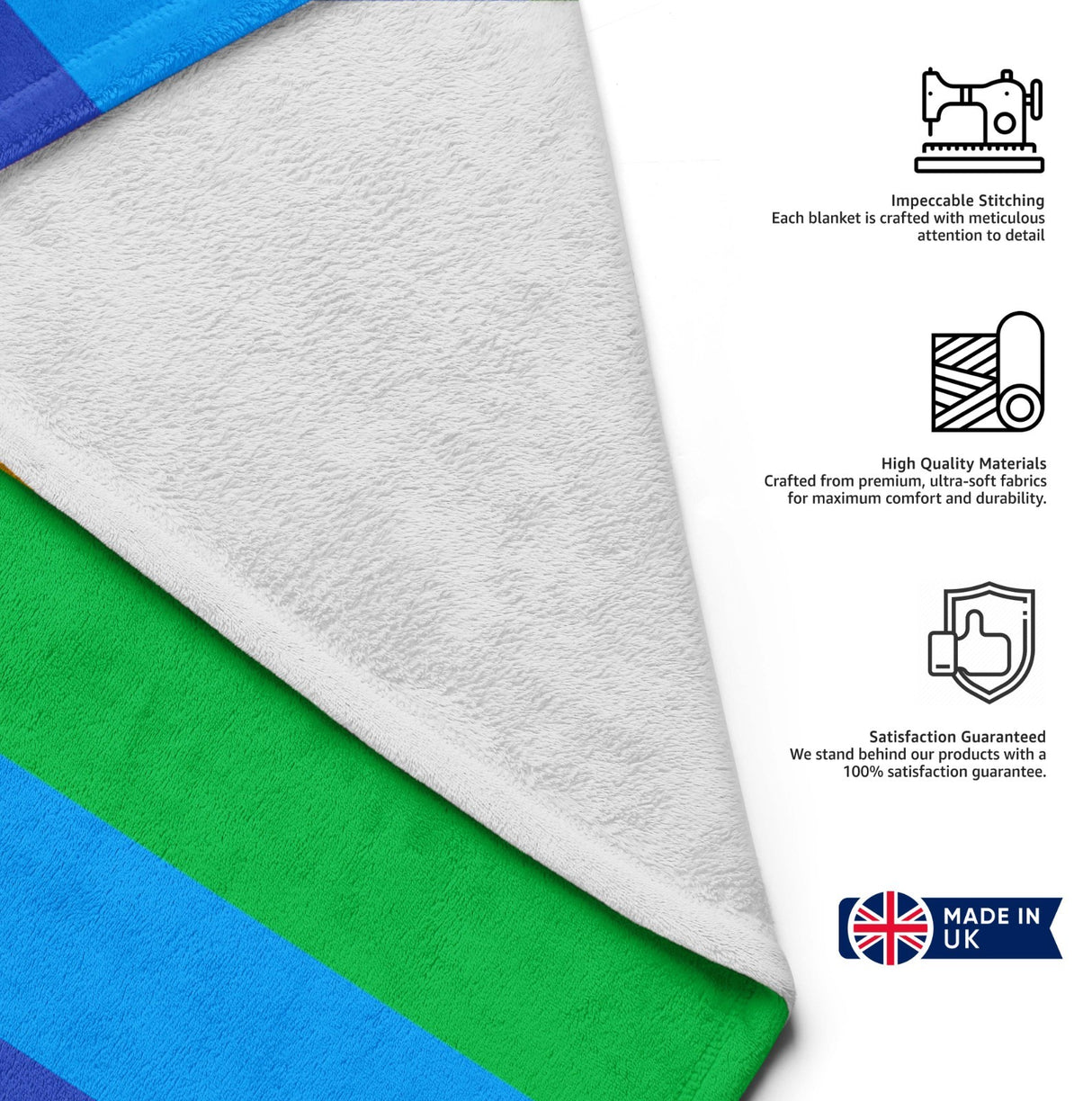 LGBTQ+ Pride Flag Fleece Blanket Home Decor Throw Gift Custom Made Soft Warm