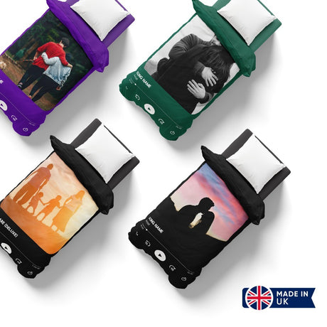 Upload Your Photo Music Player Personalised Soft Single Size Bed Duvet Cover