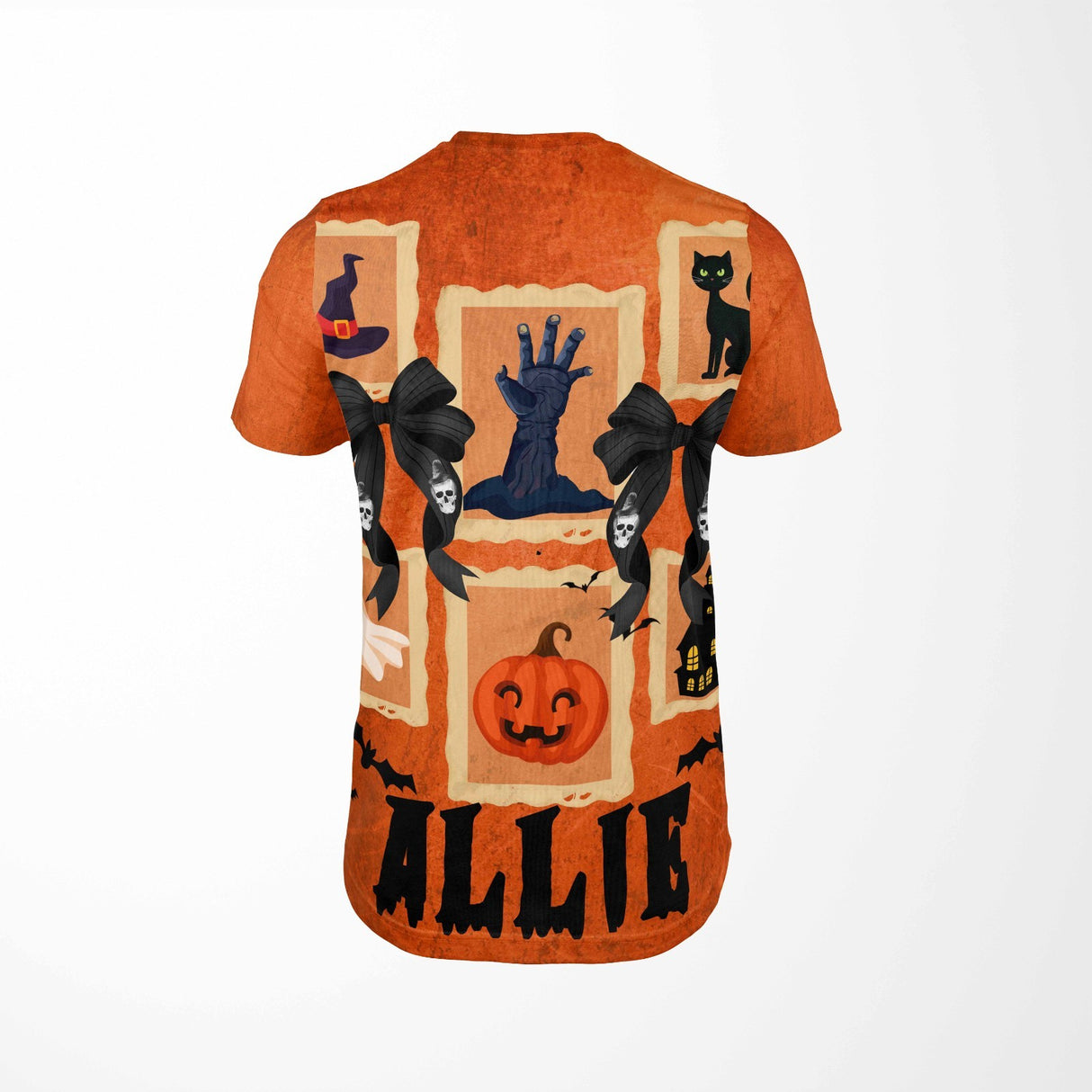 Halloween Spooky Personalised Custom All-Over Printed T-Shirt Colour Unisex Gift