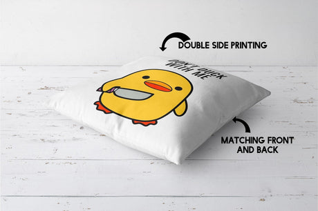 Don't Duck With Me Rude Funny Novelty Custom Square Filled Cushion Decor Gift