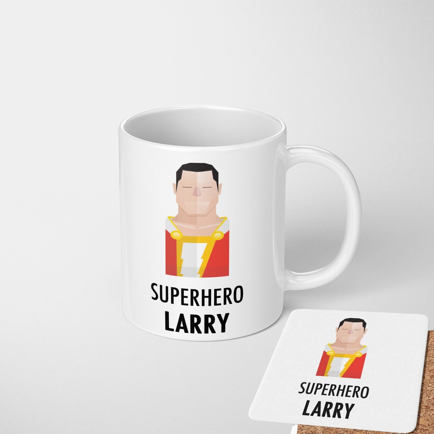 Superhero Personalised Name Kids Tea Coffee Drink Mug Gift Mug Set Coaster Cup