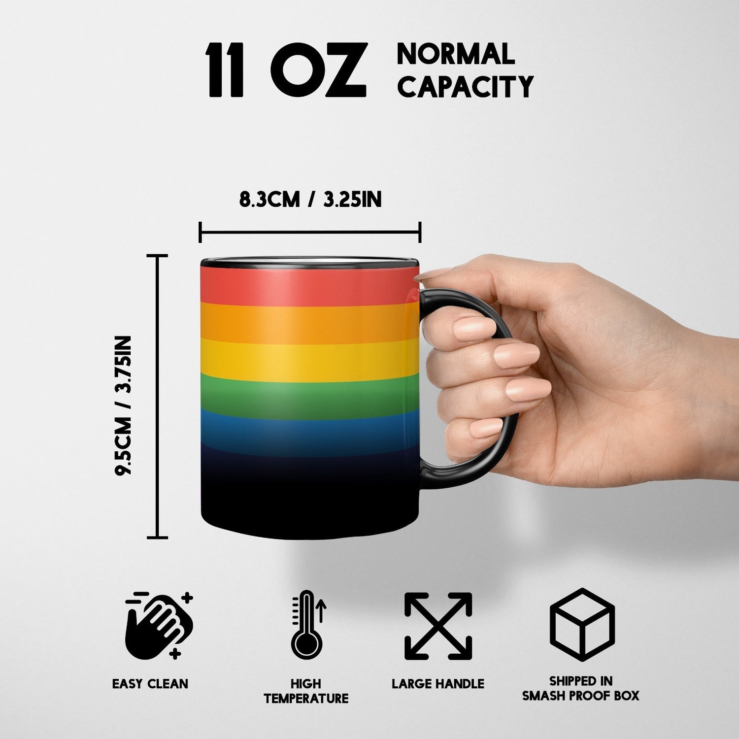 LGBTQ+ Pride Flag Tea Coffee Gift Heat Sensitive Magic Colour Changing Mug Cup