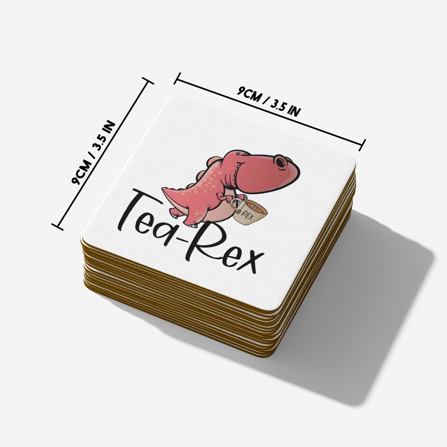 Tea-Rex Dinosaur Novelty Custom Coffee Tea Mug Coaster Set Option Gift Him Her