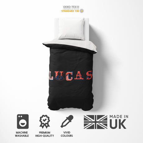 Personalised Vintage Ornament Text Font Soft Single Size Novelty Bed Duvet Cover