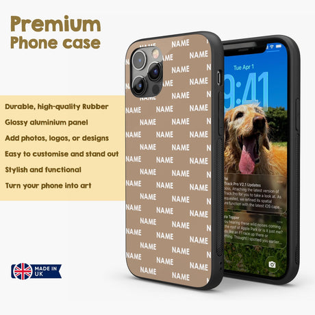 Custom Any Name Colour Font Personalised Customise Printed iPhone Black Case