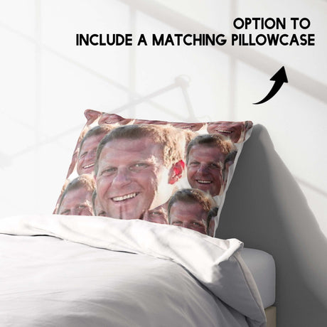 Funny Personalised Custom Photo Upload Collage Single Bed Duvet Cover+Pillowcase