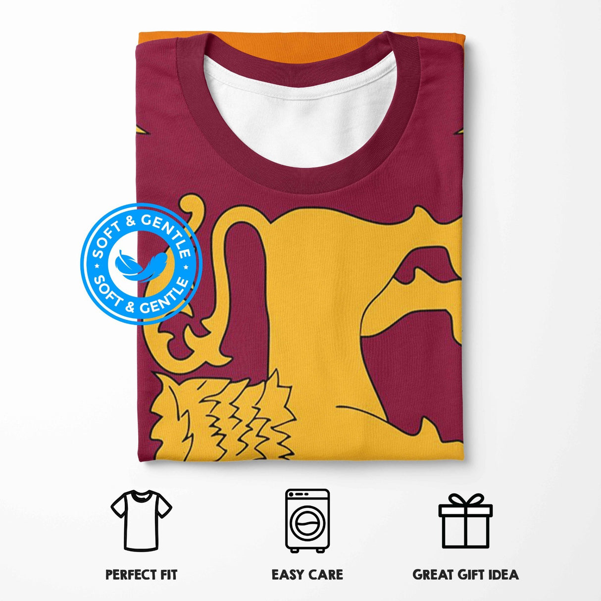 Sri Lanka Flag Design Custom All-Over Printed Unisex T-Shirt Top Patriotic Tee