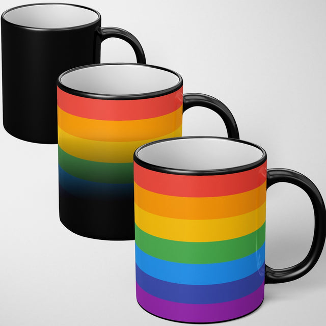 LGBTQ+ Pride Flag Tea Coffee Gift Heat Sensitive Magic Colour Changing Mug Cup
