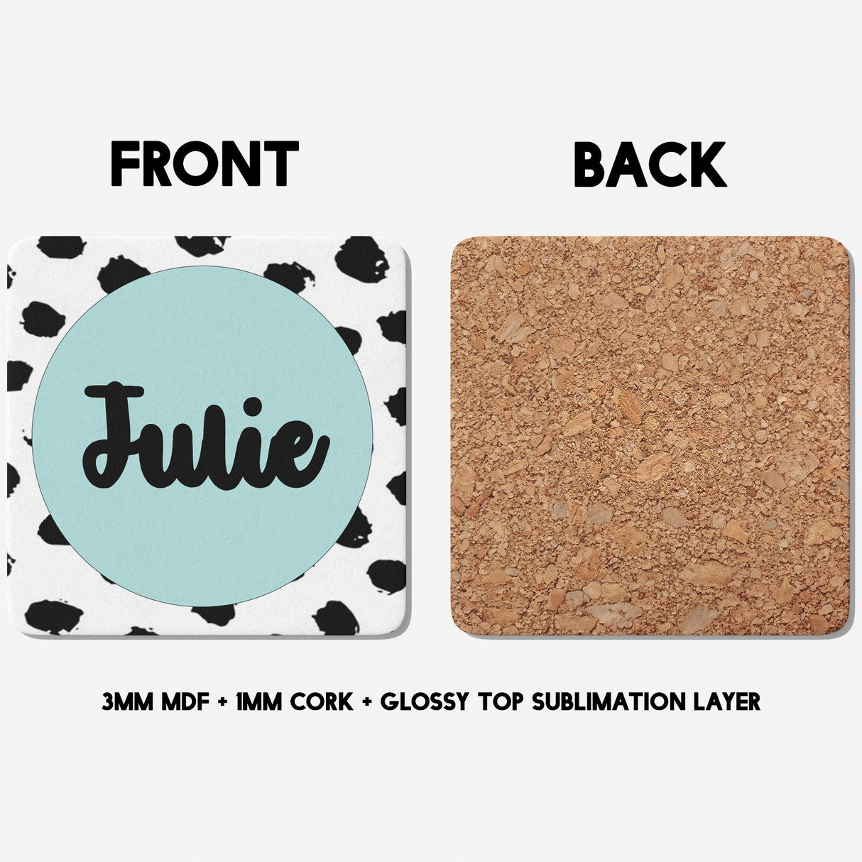 Polka Dot Custom Personalised Text Printed Coffee Tea Mug Coaster Gift Him Her