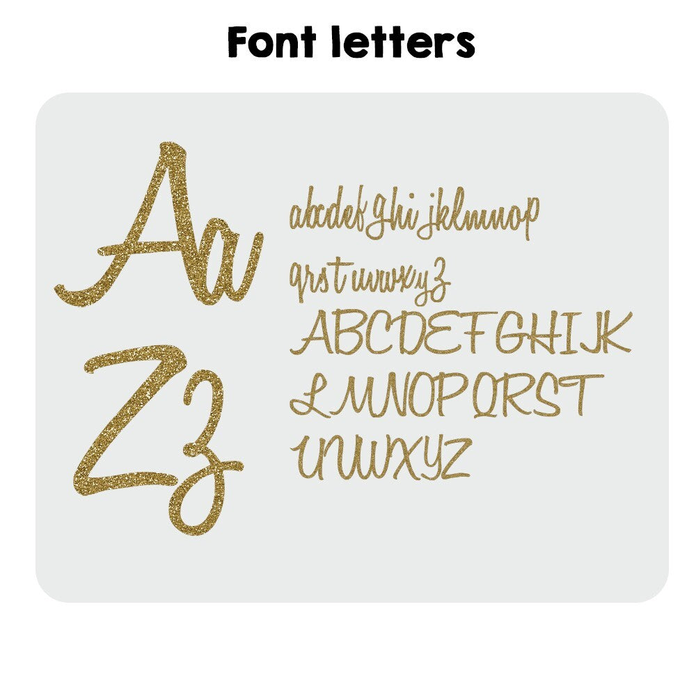 Personalised Name Gold Glitter Font Toddler Cot Bedding Duvet Cover + Pillowcase