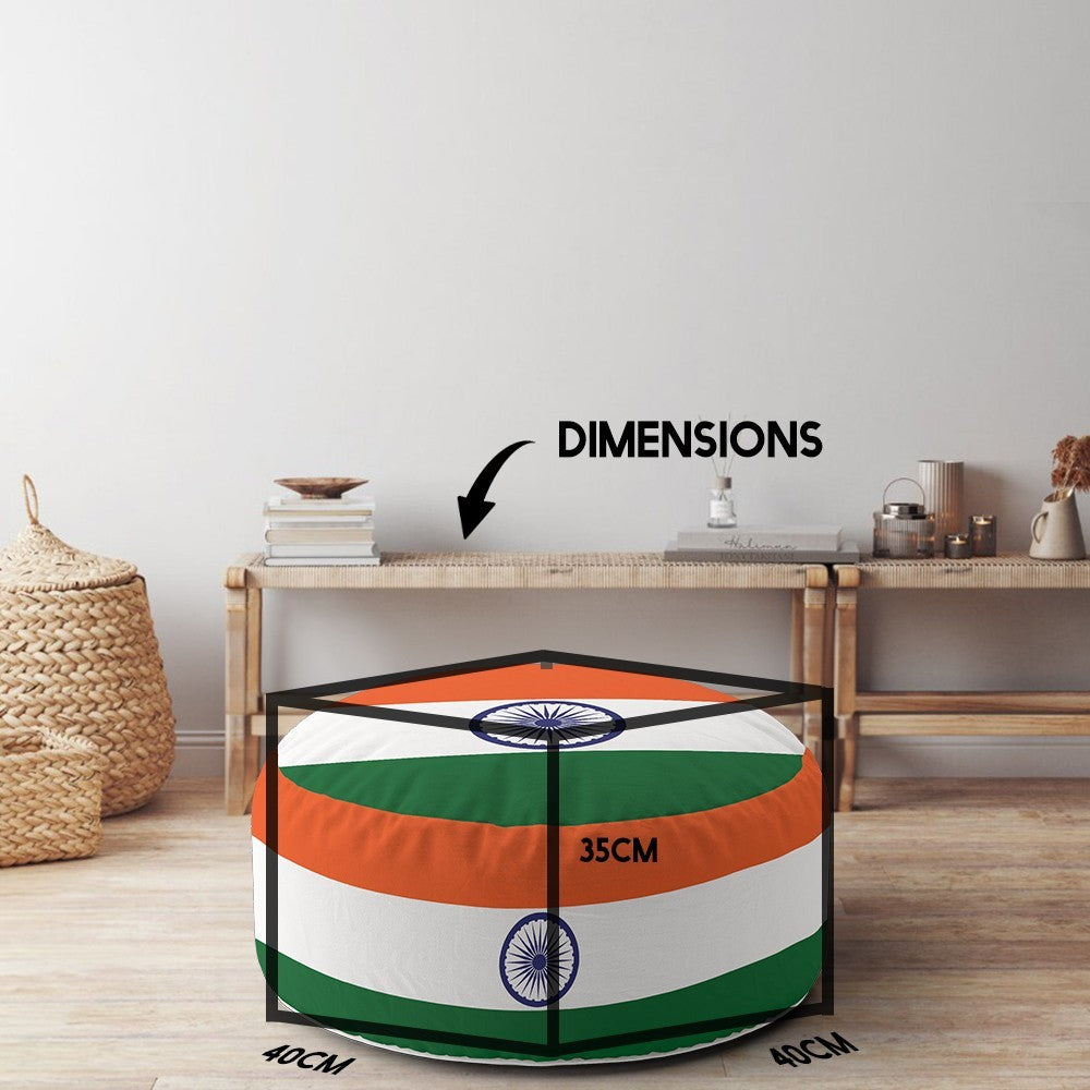 Indian Flag India Design Ottoman Filled Pouffe Footrest Washable Cover Custom