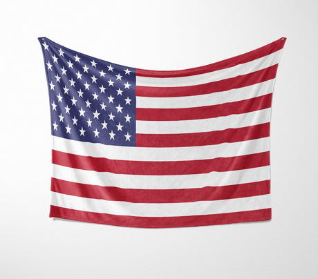 USA Flag America Fleece Blanket Home Decor Throw Gift Cosy Custom Made Soft