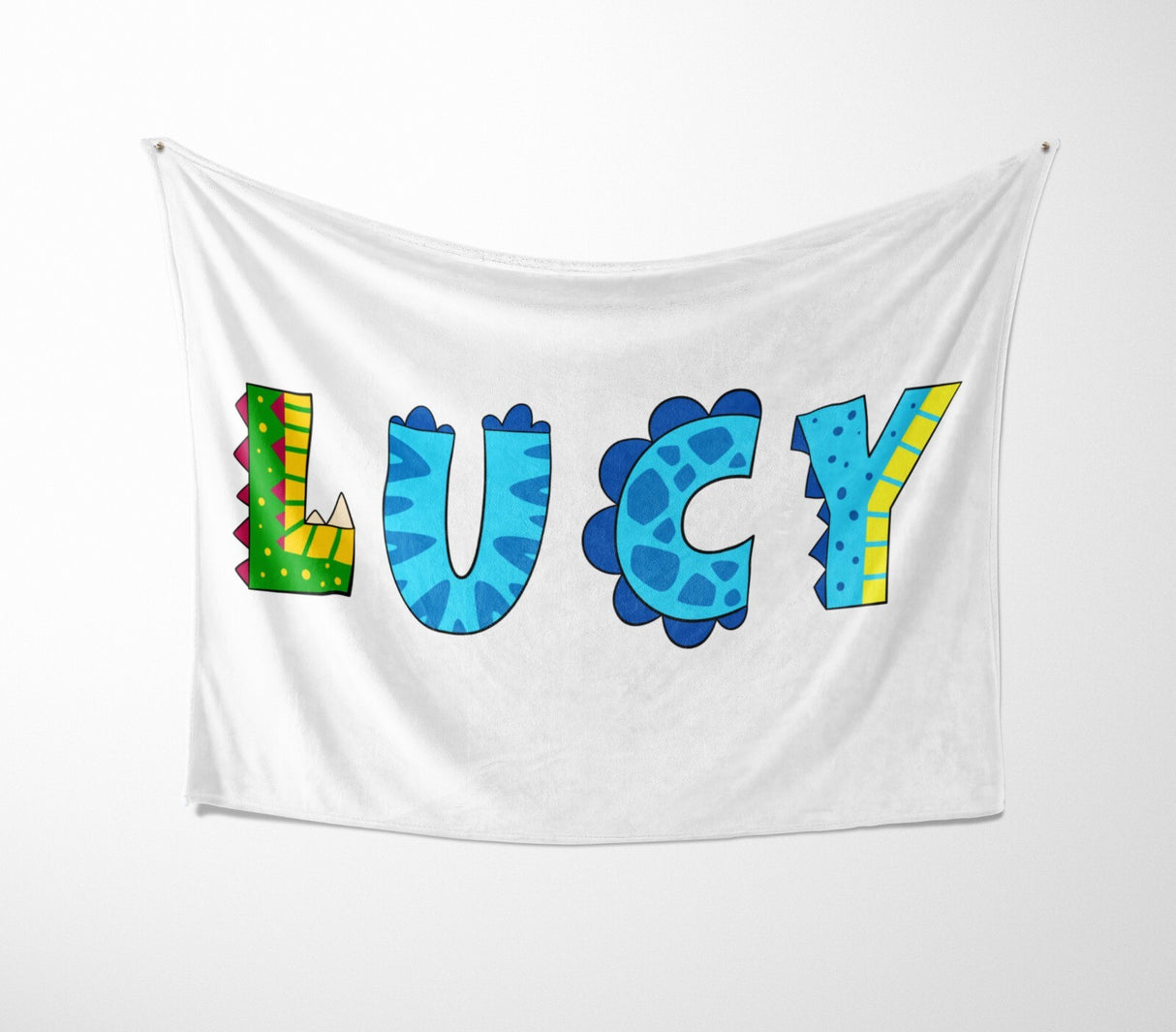 Personalised Name Dinosaur Alphabet Novelty Soft Fleece Mink Blanket Gift Decor