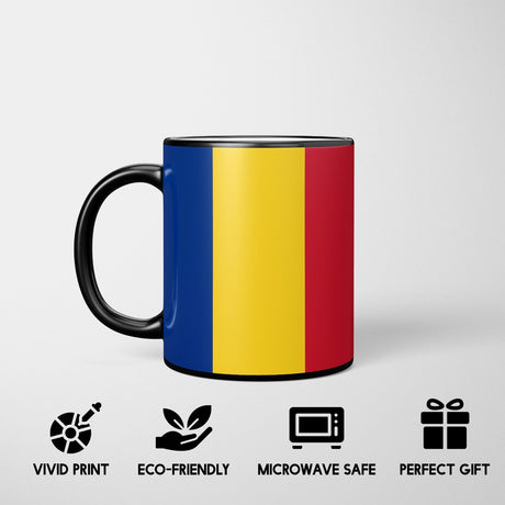 Romania Flag Design Tea Coffee Gift Heat Sensitive Magic Colour Changing Mug