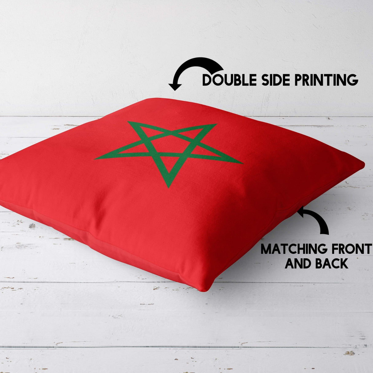 Morocco Flag Moroccan Design Filled Square Cushion Decorative Throw Gift Size