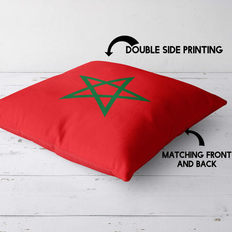 Morocco Flag Moroccan Design Filled Square Cushion Decorative Throw Gift Size
