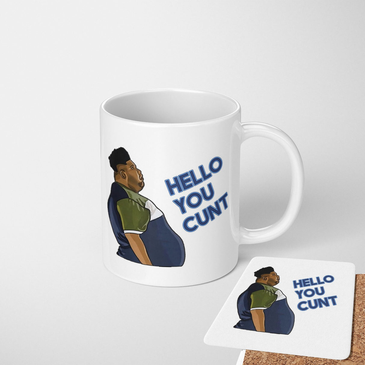 Harvey Hello You C*nt Rude Cheeky Gift Coffee Tea Mug + Coaster Option Him/Her