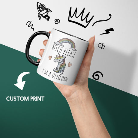 B*tch Please I'm A Unicorn Heat Sensitive Magic Colour Changing Mug Novelty  Cup