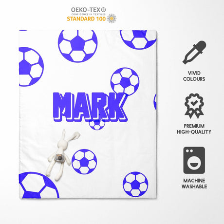 Personalised Custom Name Colour Football Fans Cot Bed Duvet Cover + Pillowcase