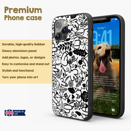 Floral Willy Personalised Custom Rude Funny Cover - Printed iPhone Black Case