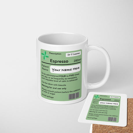 Personalised Funny Prescription Pharmacist Novelty Coffee Tea Mug Gift Him Her