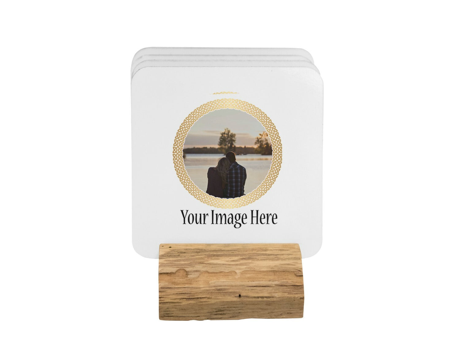 Gold Circle Add Your Own Image Coffee Tea Mug 11oz Mug And Coaster Set Option