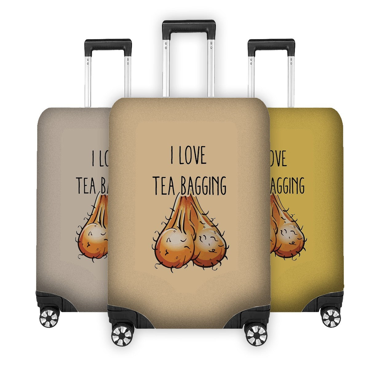 I Love Teabagging Luggage Cover – Funny Travel Suitcase Protector Custom Gift