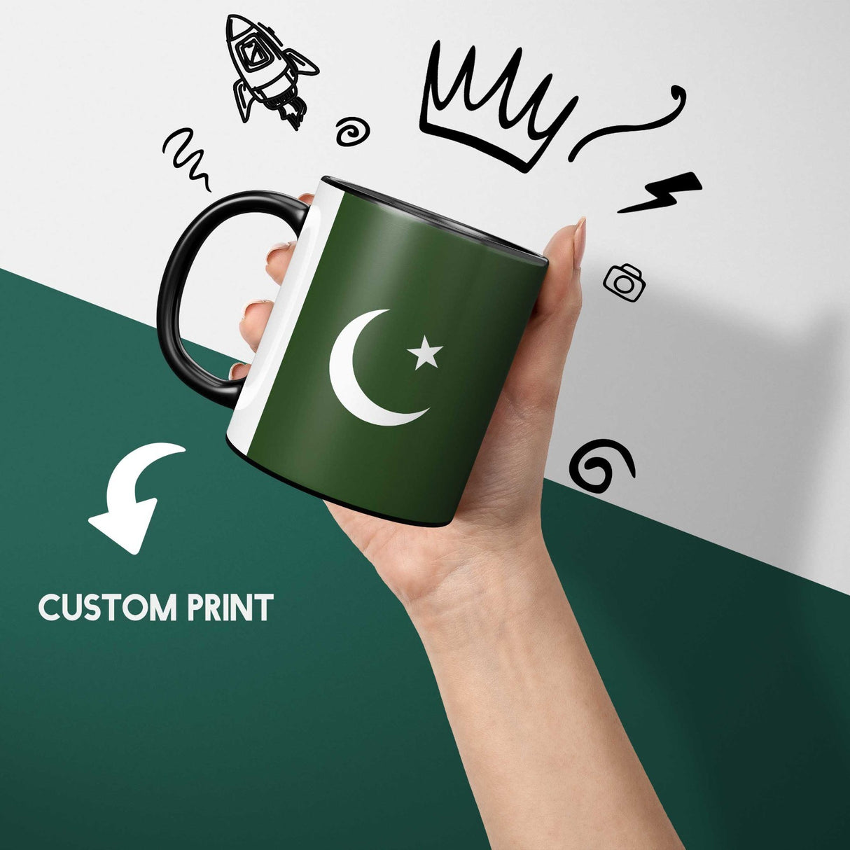 Pakistan Flag Design - Gift Heat Sensitive Magic Colour Changing Mug Novelty Cup