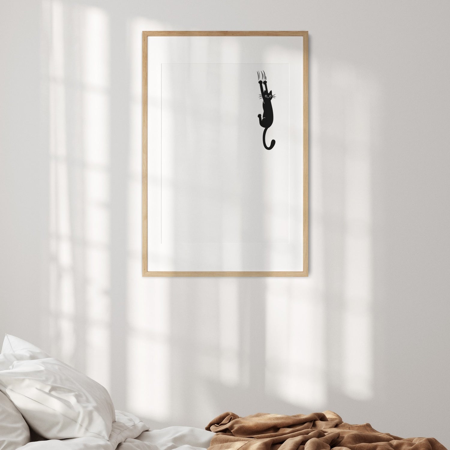 Personalised Black Cat Slipping Custom Wall Art Poster Quantity Print Decor