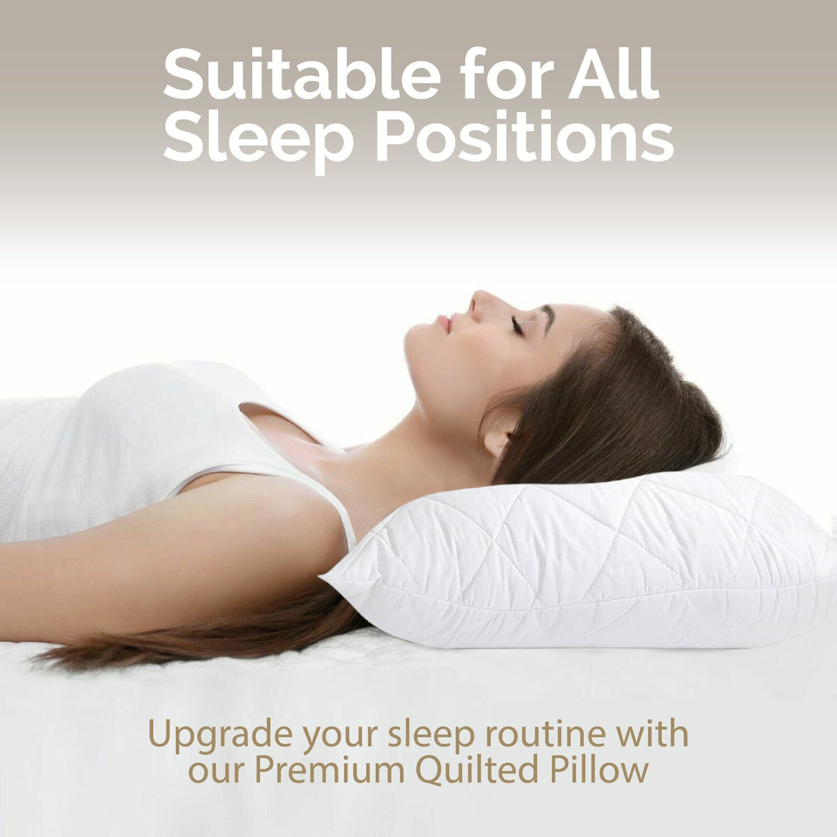 Luxury Quilted Pillows Hotel Quality Soft Cover Anti-Allergy Premium Filled