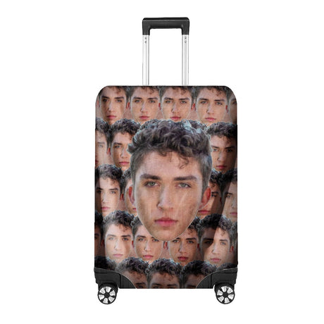 Face All Over Funny Custom Luggage Cover Personalised Suitcase Wrap Unique Gift