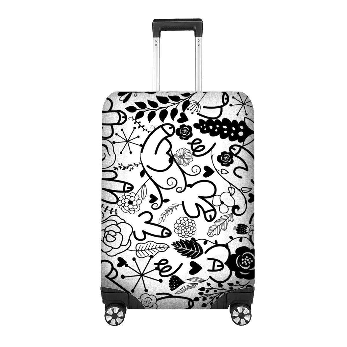 Floral Willy Pattern Custom Luggage Cover – Gift Personalised Suitcase Protector