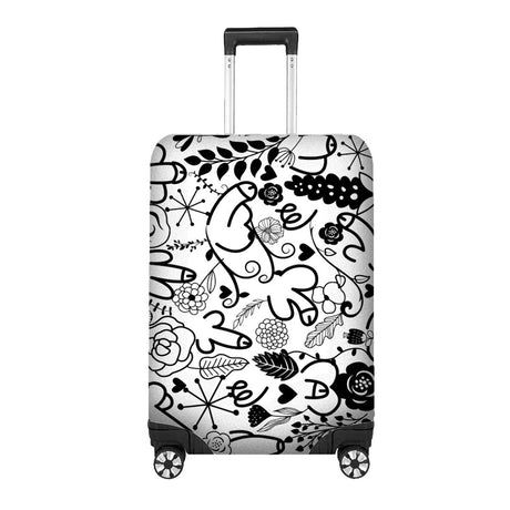 Floral Willy Pattern Custom Luggage Cover – Gift Personalised Suitcase Protector