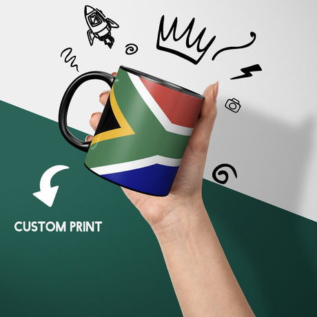 South Africa Flag SA Design Tea Gift Heat Sensitive Magic Colour Changing Mug