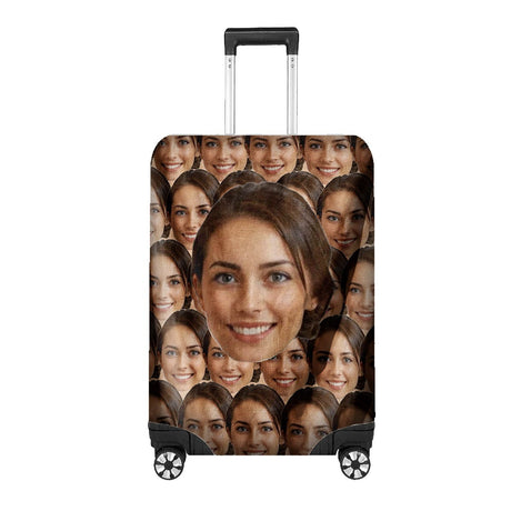 Face All Over Funny Custom Luggage Cover Personalised Suitcase Wrap Unique Gift